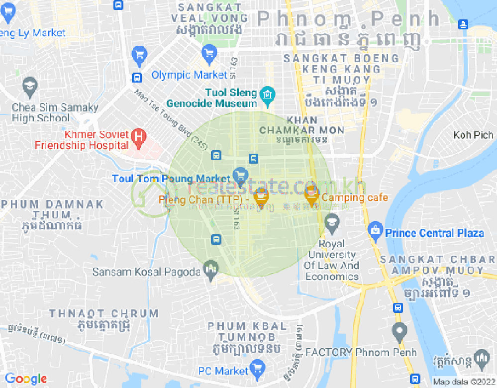 Mapa: PROPERTIES DABEST, Toul Tum Poung 1, Chamkarmon, Phnom Penh
