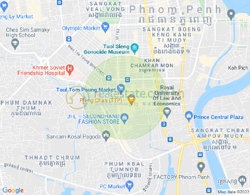 PROPERTIES DABEST, 주더분1구역, 짬까몬, 프놈펜 지도