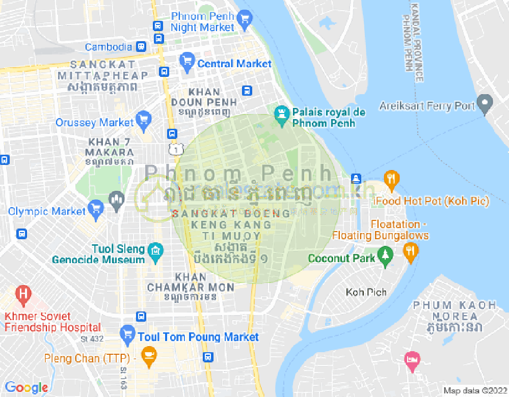 Mapa: BKK 3, Boeng Keng Kang, Phnom Penh