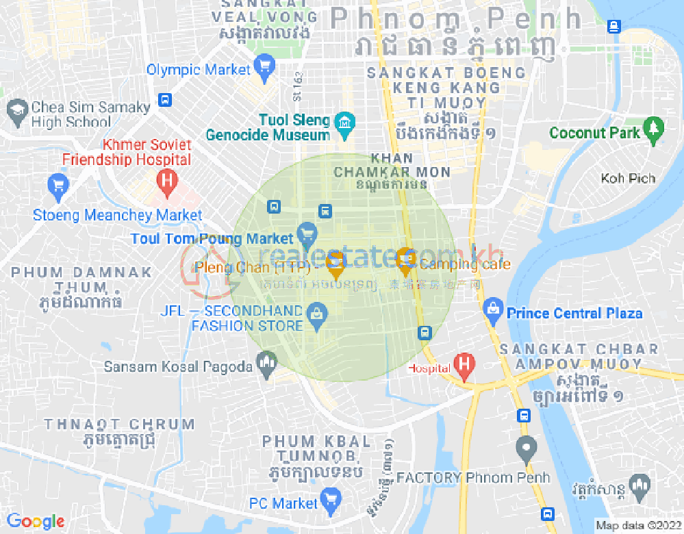 Map of BKK 1, Boeng Keng Kang, Phnom Penh