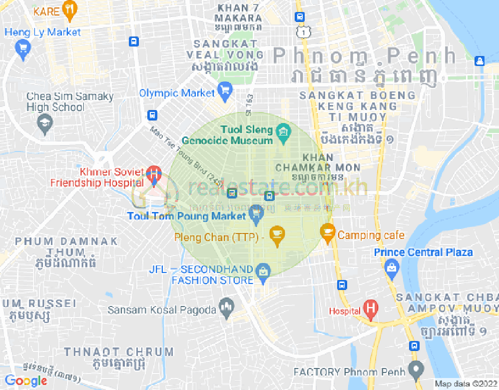 แผนที่ PROPERTIES DABEST, โตนเลบาสัก, จัมการมอน, พนมเปญ
