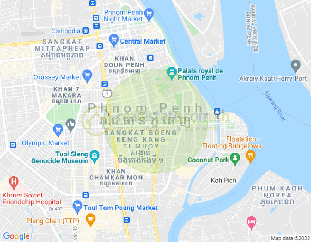 แผนที่ จักตอมุข, ดวนป็ญ, พนมเปญ