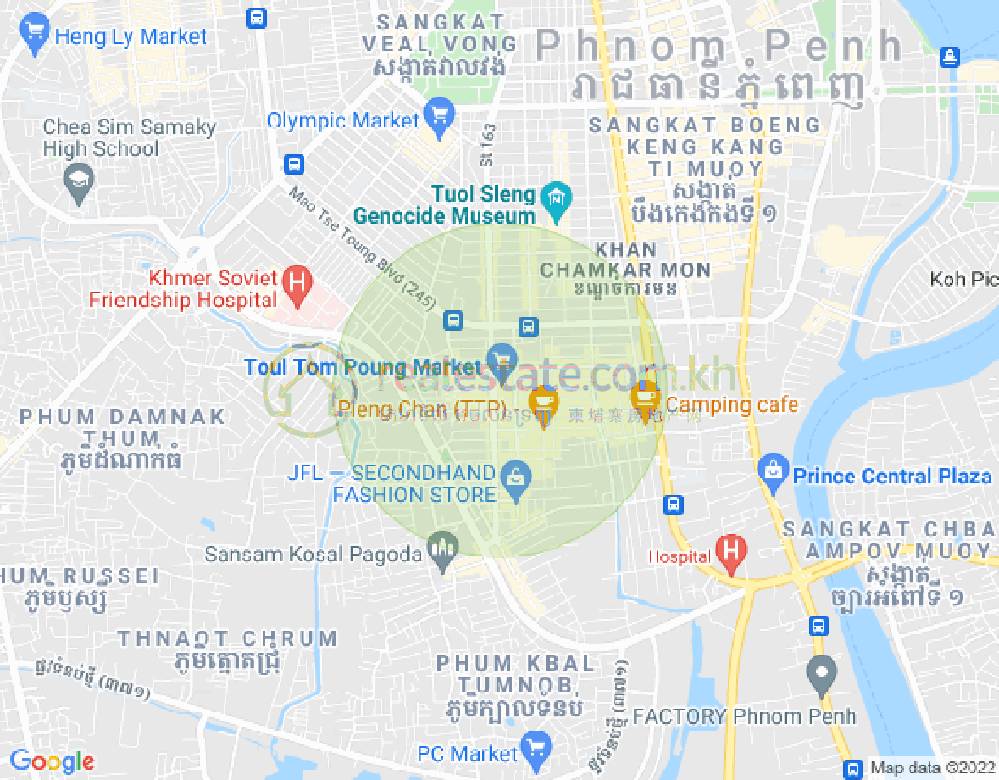 Карта Тул Том Пунг 1, Чамкармон, Пномпень