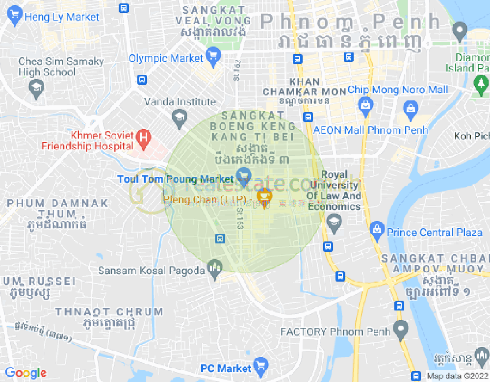 Map of DABEST Properties, Toul Svay Prey 1, Boeng Keng Kang, Phnom Penh