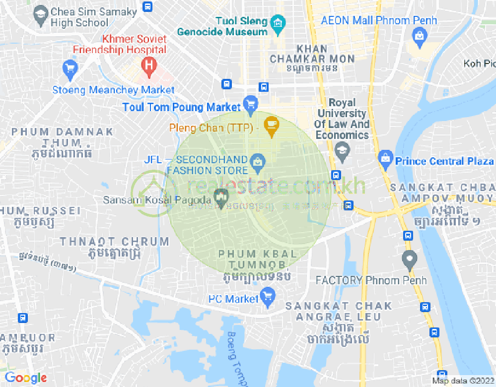 แผนที่ DABEST Properties, Boeung tumpun, เมียนเจ็ย, พนมเปญ