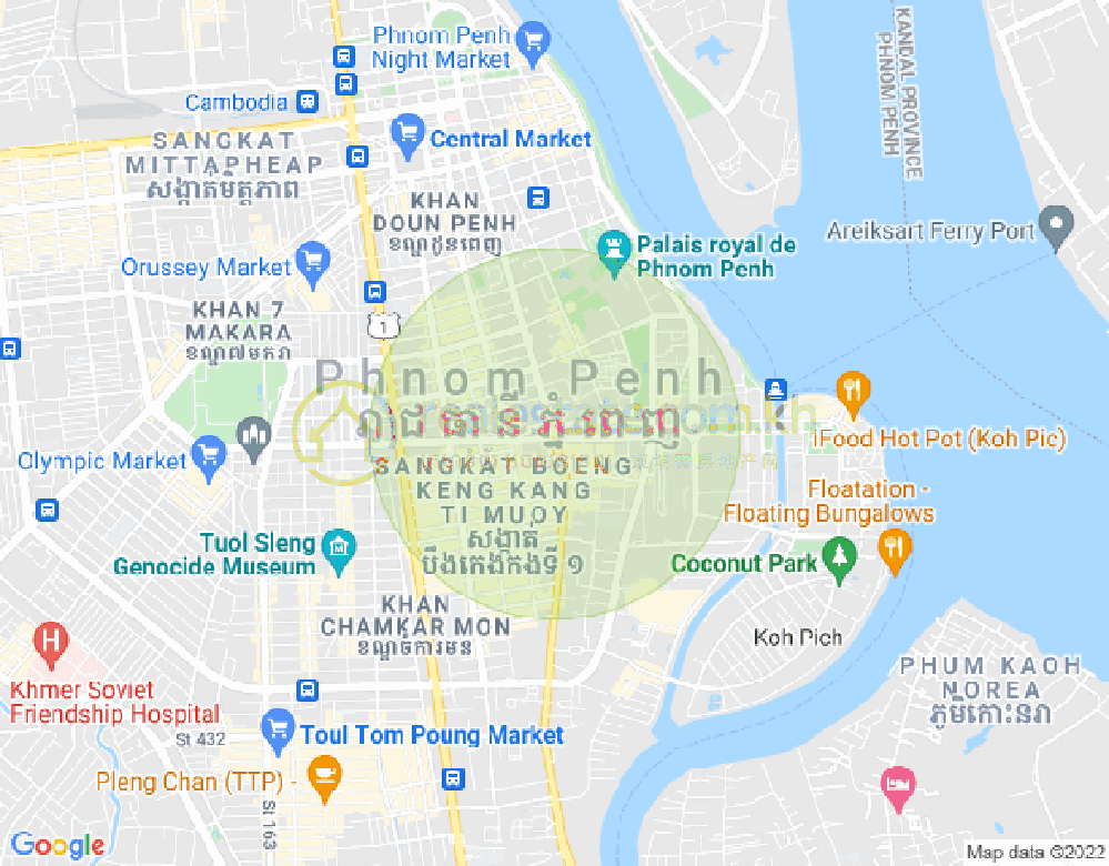 Mapa: BKK 3, Boeng Keng Kang, Phnom Penh
