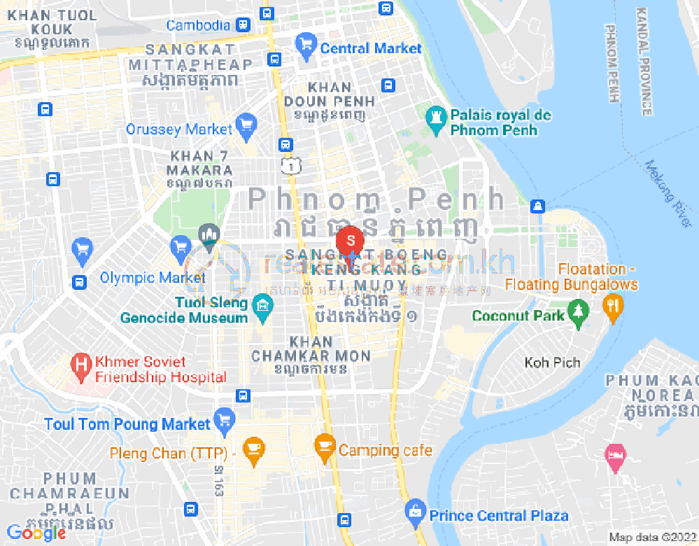 Mapa: BKK 1, Boeng Keng Kang, Phnom Penh