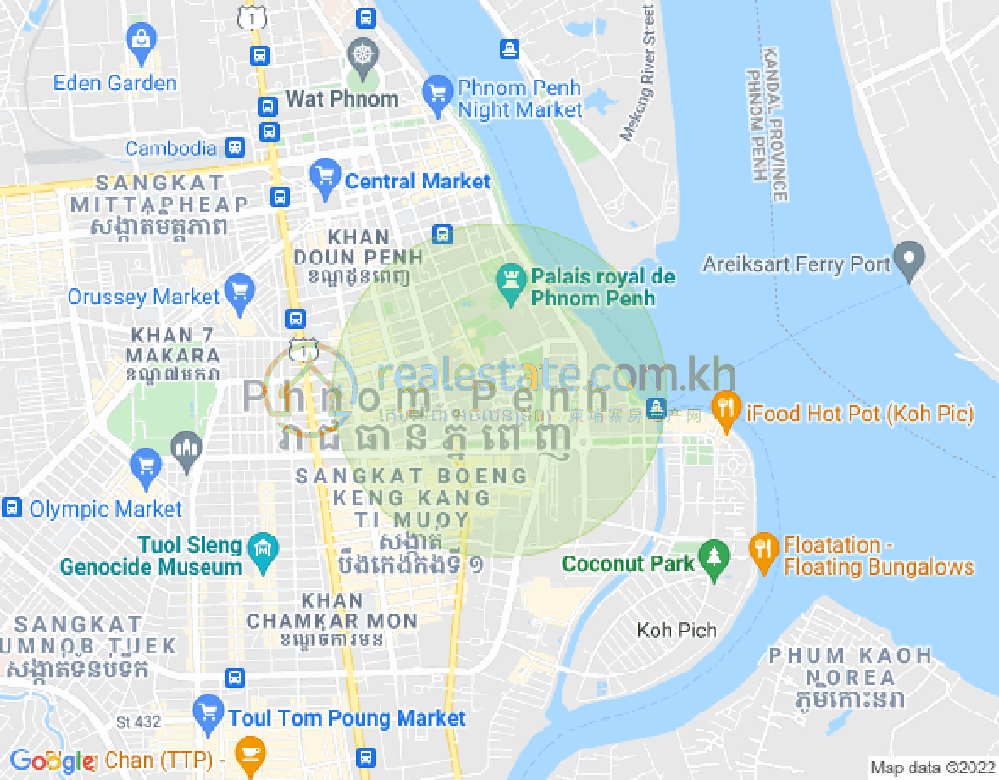 Mapa: dabest Properties, Boeng Reang, Daun Penh, Phnom Penh