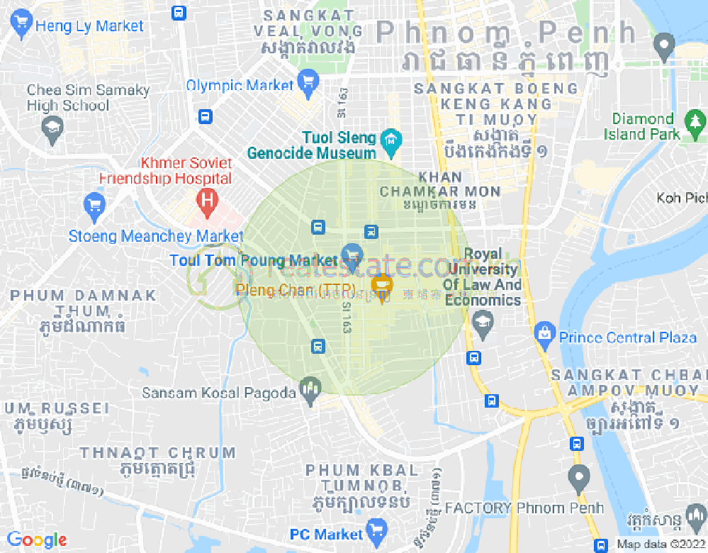 Mapa: dabest Properties, Toul Tum Poung 1, Chamkarmon, Phnom Penh