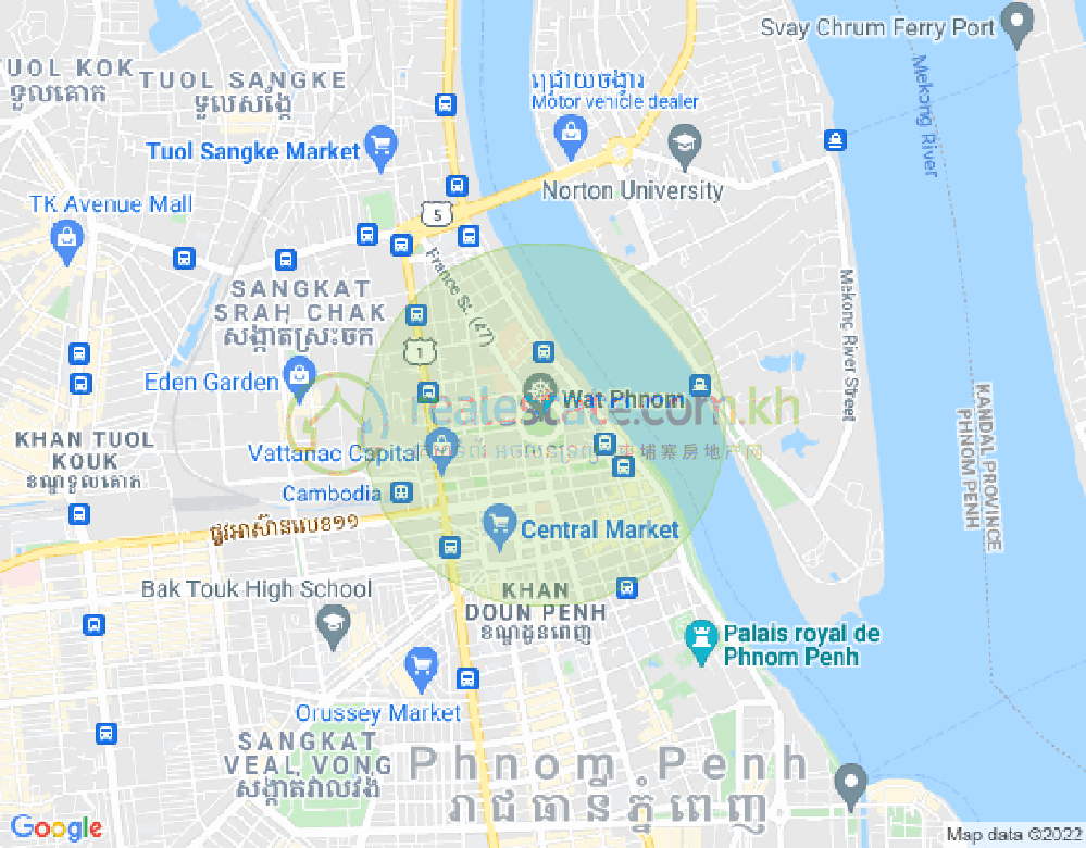 Map of PROPERTIES DABEST, Chey Chumneah, Daun Penh, Phnom Penh