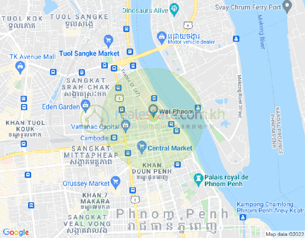 Карта CO LTD PROPERTIES DABEST PROPERTIES CAMBODIA, Срах Чак, Доун Пень, Пномпень