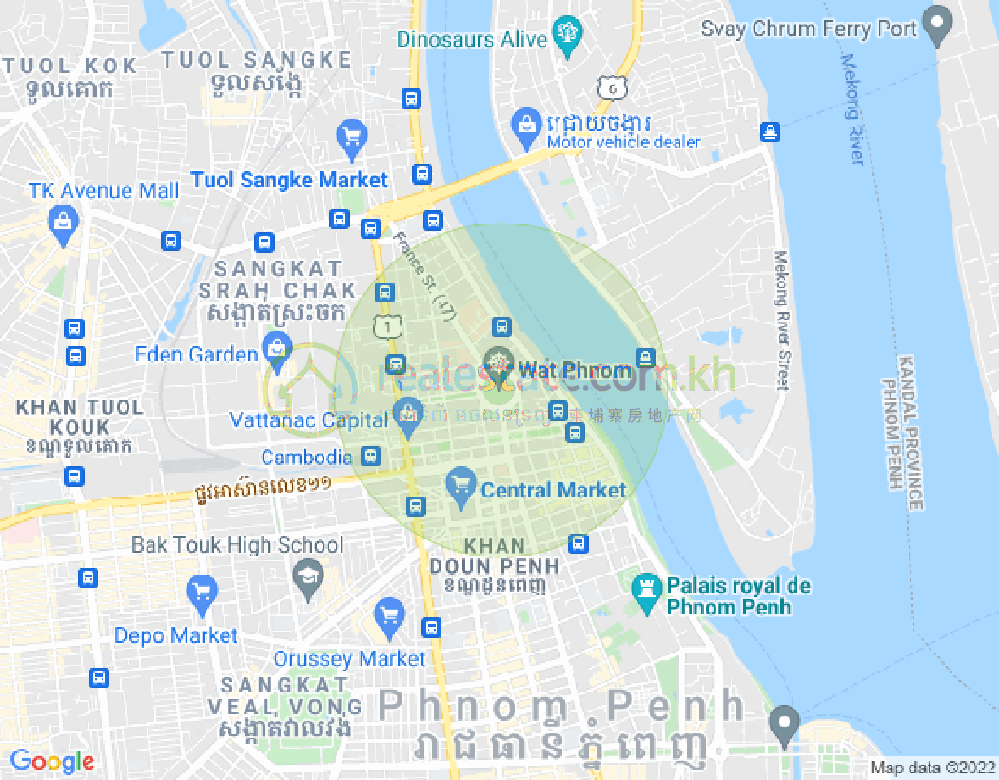 CO LTD PROPERTIES DABEST PROPERTIES CAMBODIA, BKK 1, ボンケンコン, プノンペンの地図