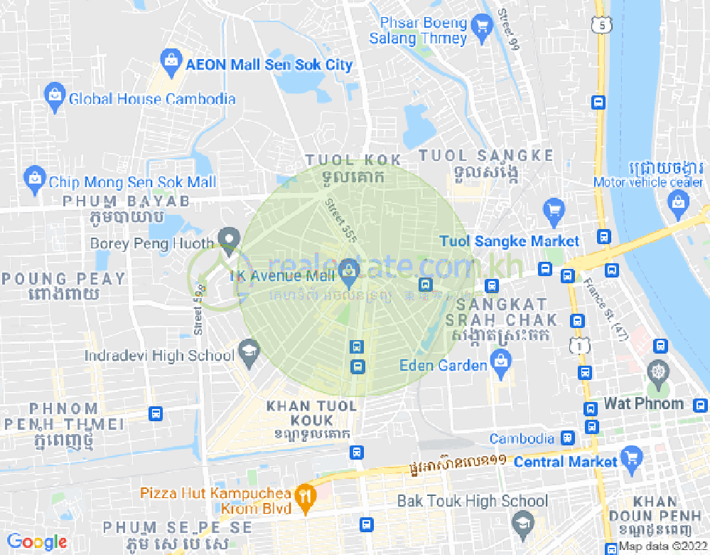 ផែនទី PROPERTIES DABEST, បឹងកក់២, ទួលគោក, ភ្នំពេញ