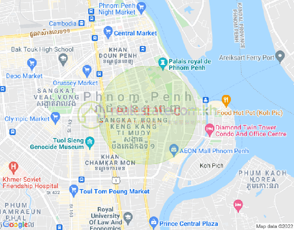 Map of Dabest Properties, BKK 1, Boeng Keng Kang, Phnom Penh