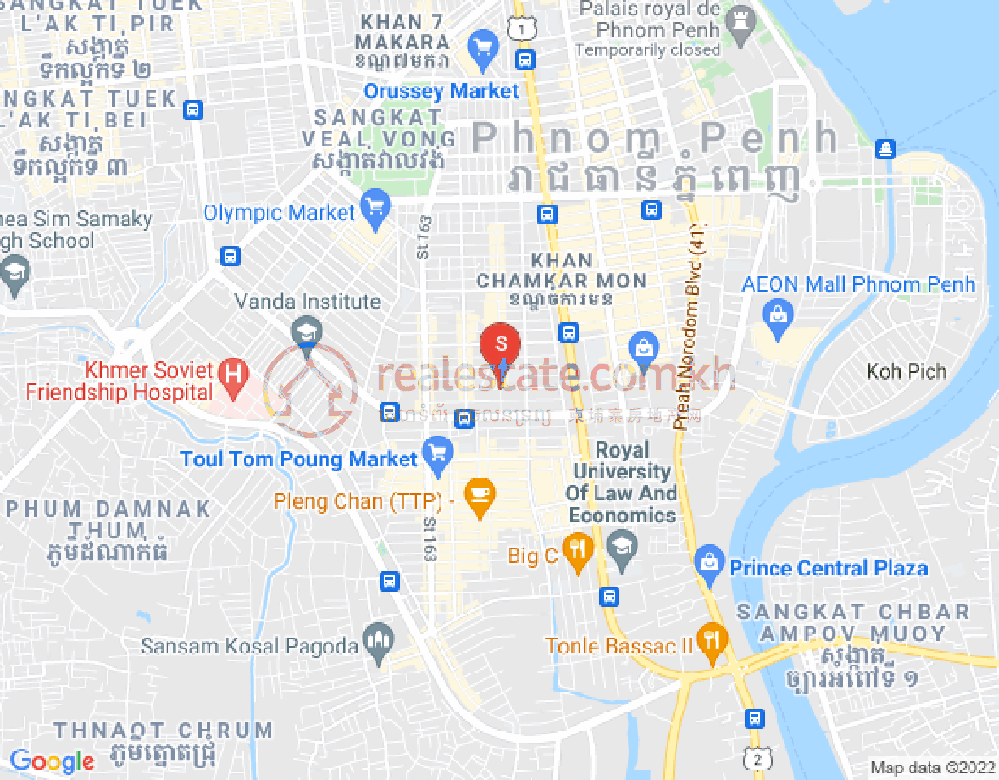 万景岗3分区（BKK3), 波哥堪, 金边地图