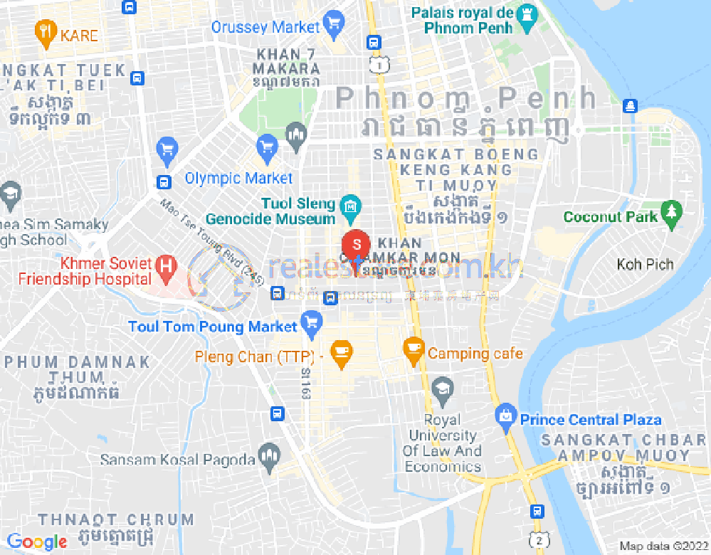 Mapa: BKK 3, Boeng Keng Kang, Phnom Penh