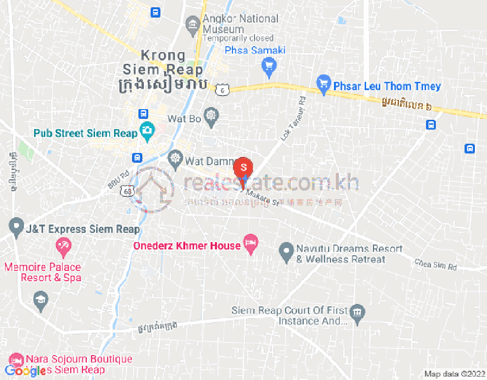 サラ・カムラウク, シェムリアップの地図