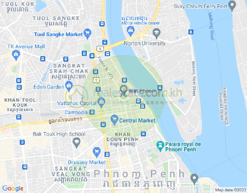 Mapa: Properties Dabest, BKK 1, Boeng Keng Kang, Phnom Penh