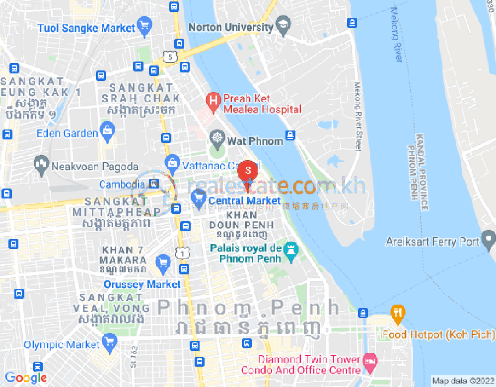 プサーチャス, ドーンペン, プノンペンの地図
