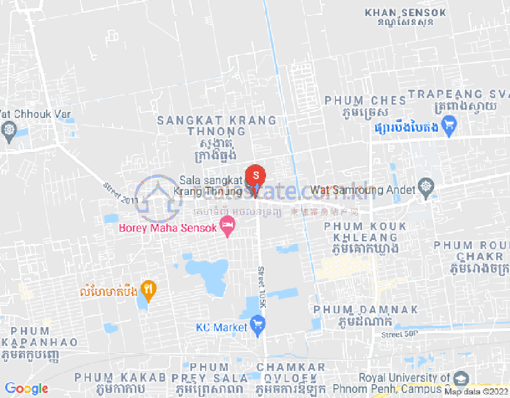 Krang Thnong分区, 森速区, 金边地图