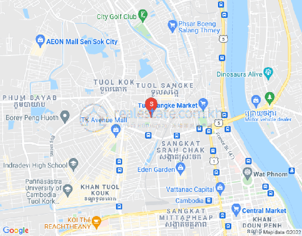 Chrang Chamres 2分区, 雷西郊区, 金边地图
