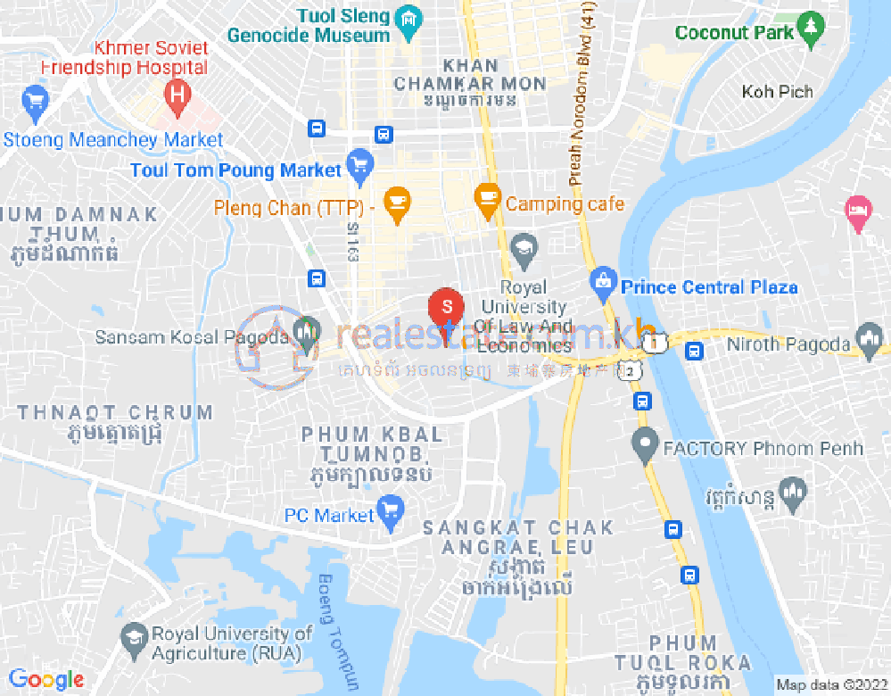 沙南哥分区, 占卡蒙, 金边地图