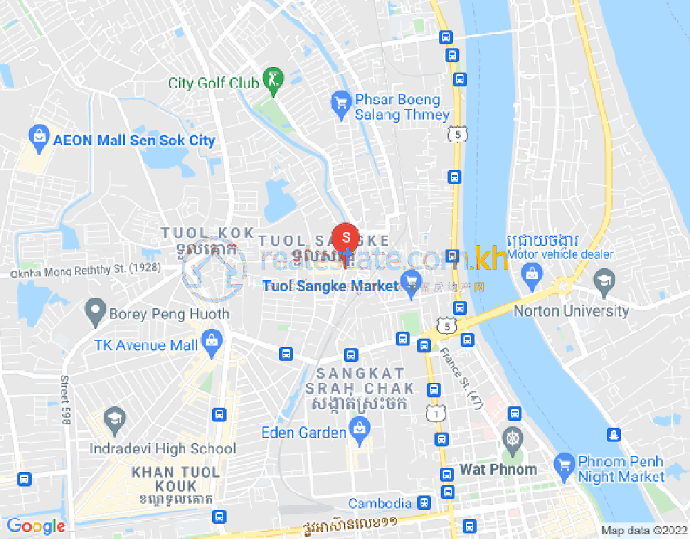 แผนที่ Tuol Sangke, รุสเซ็ยแกว, พนมเปญ