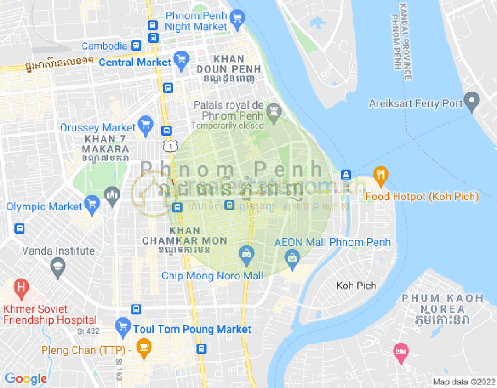 Mapa: Boeung Prolit, 7 Makara, Phnom Penh
