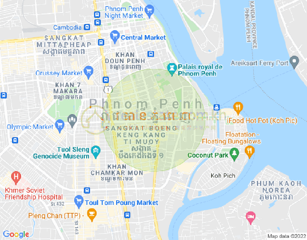 Mapa: Boeung Prolit, 7 Makara, Phnom Penh
