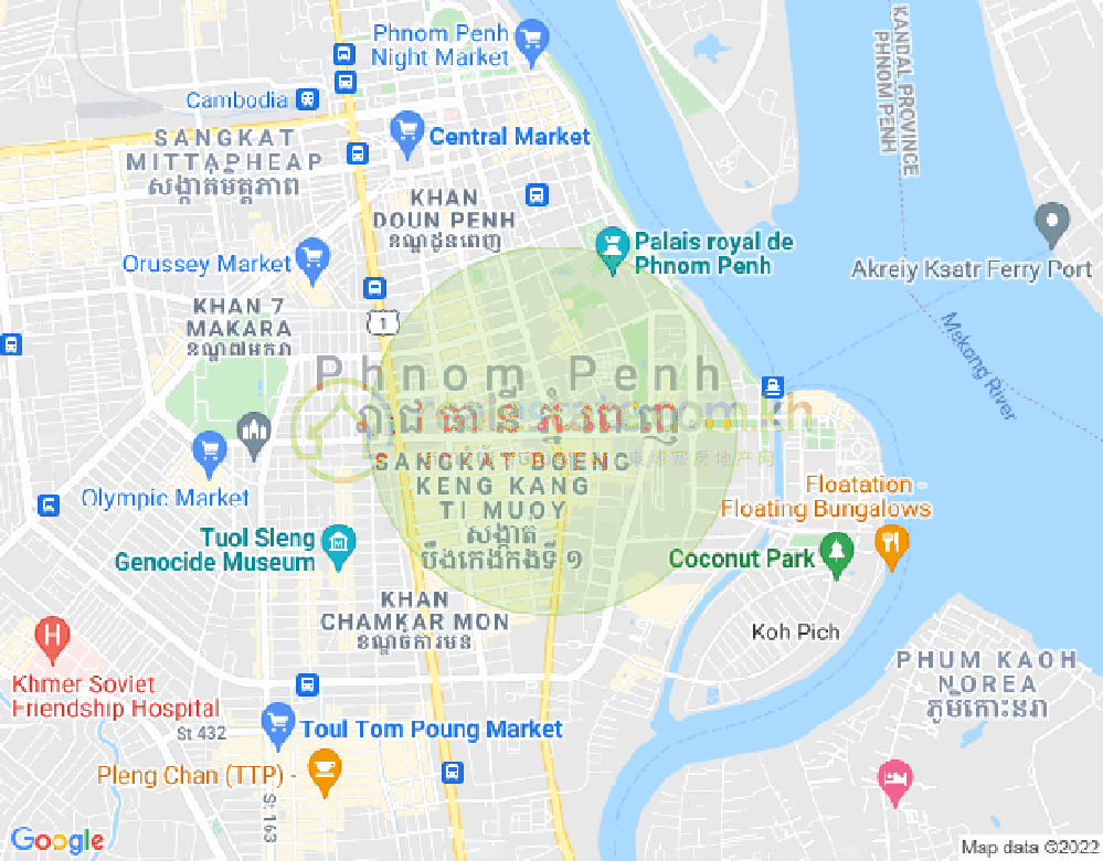 Carte de DABEST PROPERTIES, BKK 1, Boeng Keng Kang, Phnom Penh