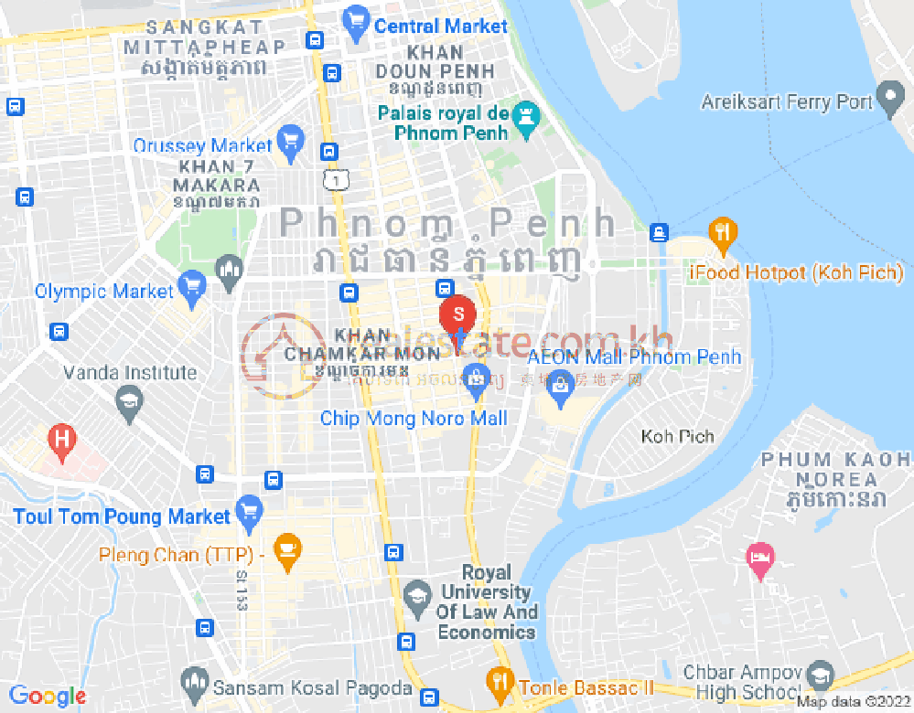 Mapa: BKK 1, Boeng Keng Kang, Phnom Penh