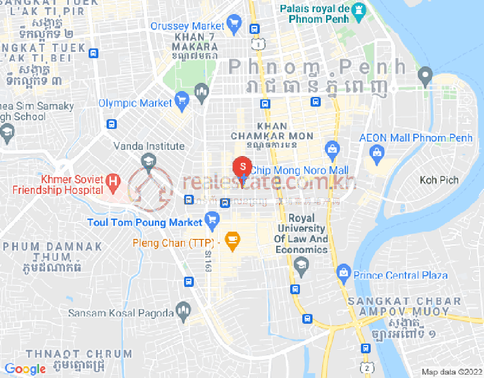Mapa: BKK 3, Boeng Keng Kang, Phnom Penh