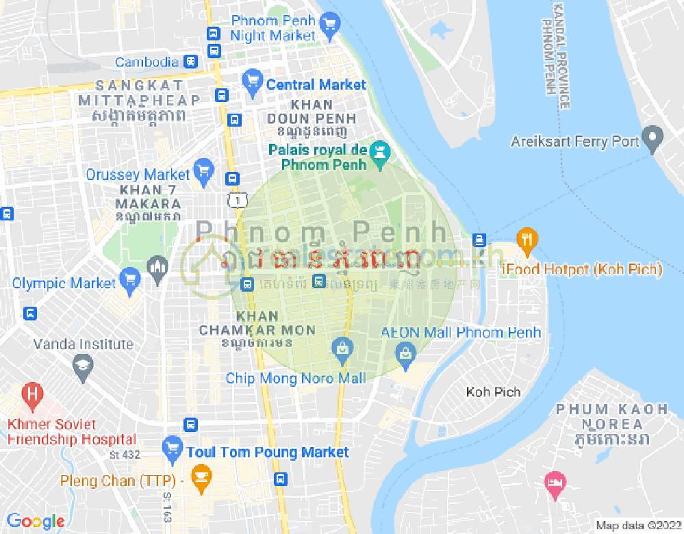 Carte de DABEST PROPERTIES, BKK 1, Boeng Keng Kang, Phnom Penh