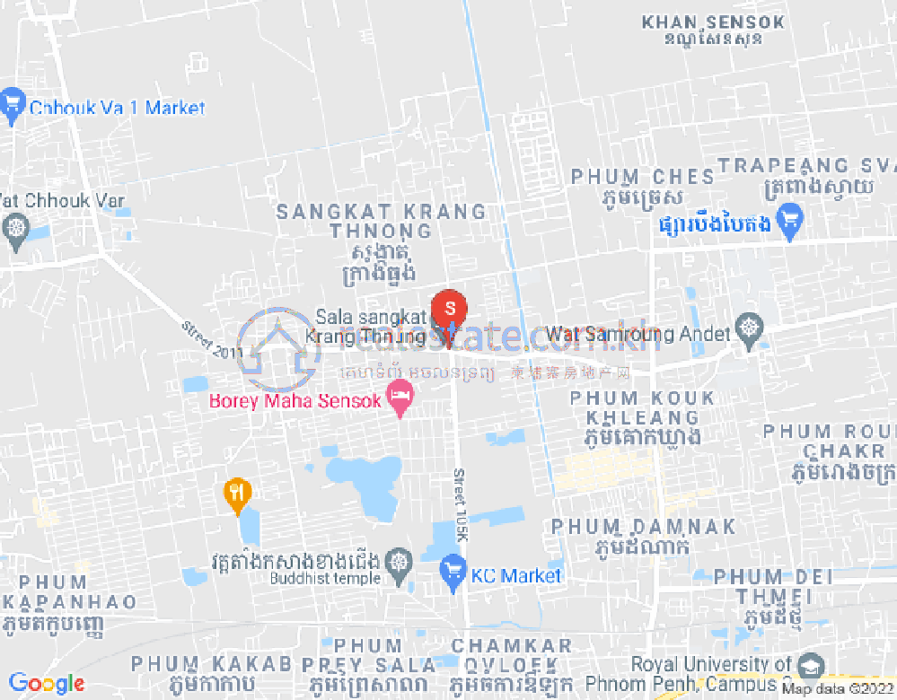 Mapa: Krang Thnong, Sen Sok, Phnom Penh