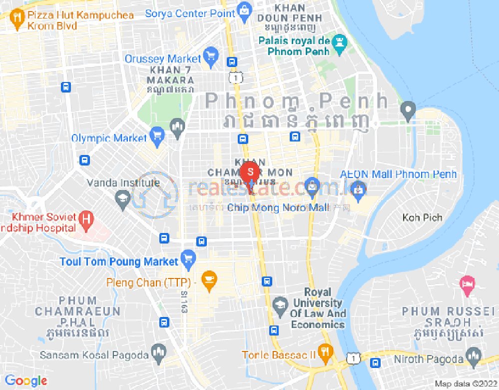 Map of Chamkarmon, Phnom Penh