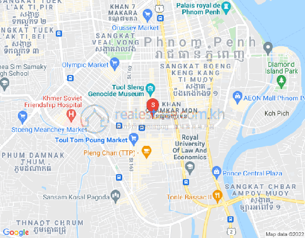 Mapa: BKK 3, Boeng Keng Kang, Phnom Penh