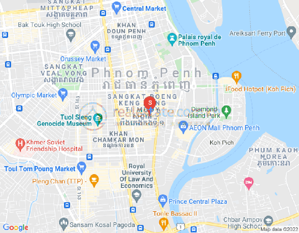 Mapa: BKK 1, Boeng Keng Kang, Phnom Penh