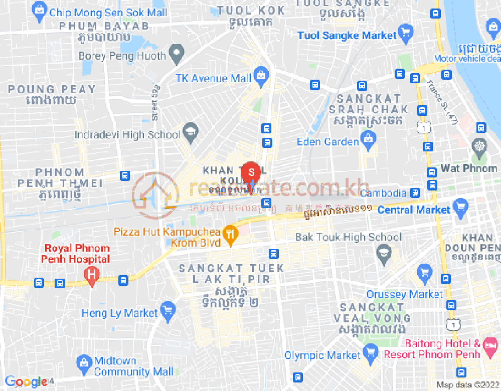 堆谷区, 金边地图