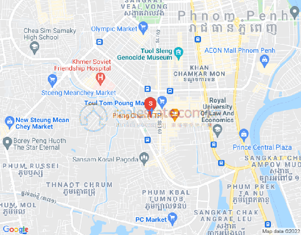 Map of Toul Tum Poung 1, Chamkarmon, Phnom Penh