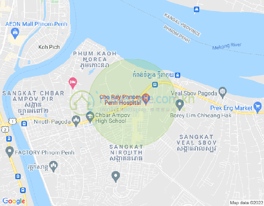 Mapa: Nirouth, Chbar Ampov, Phnom Penh