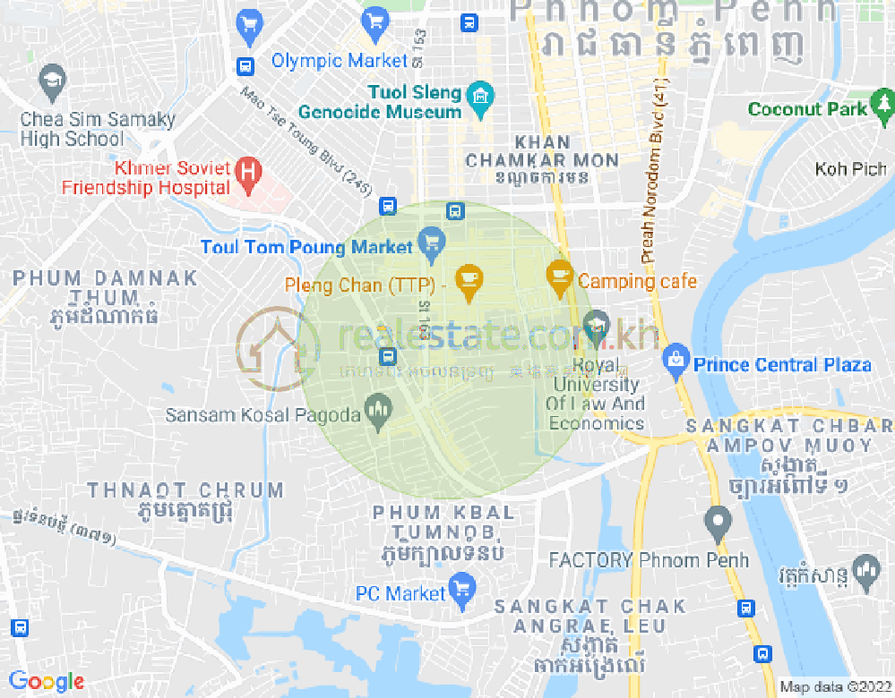 Mapa: BKK 1, Boeng Keng Kang, Phnom Penh