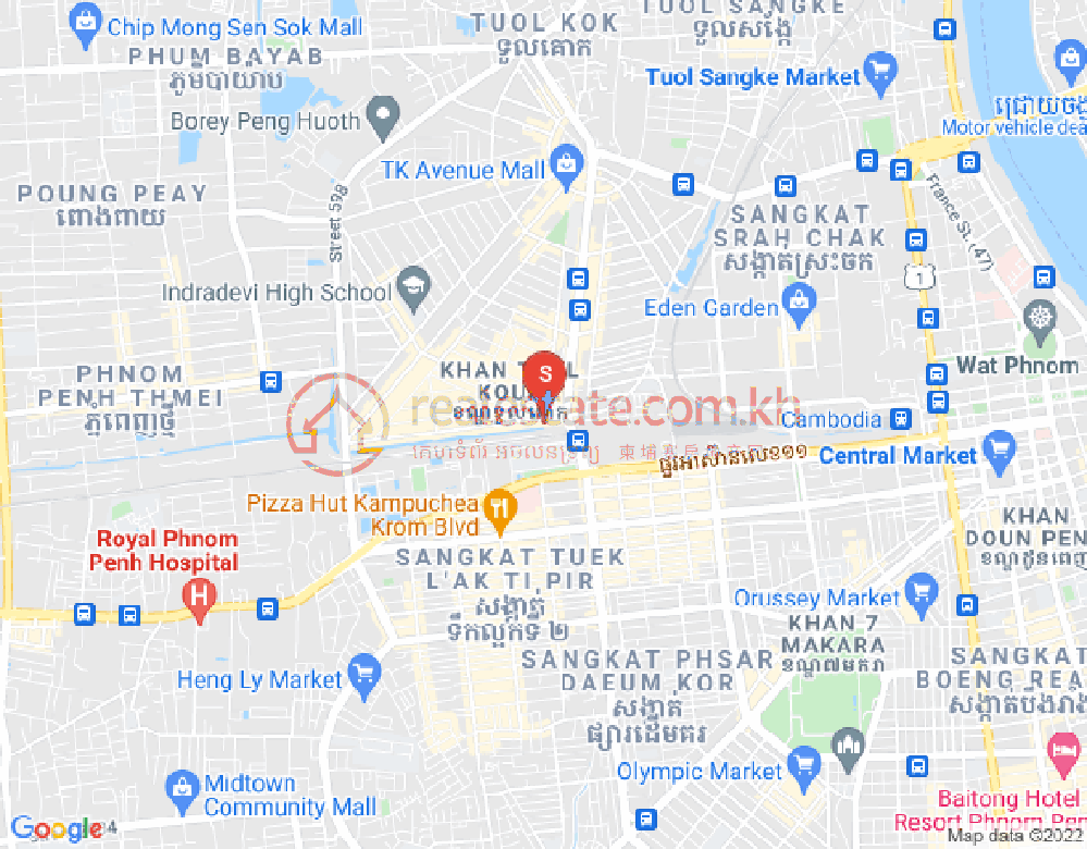 Map of Toul Kork, Phnom Penh