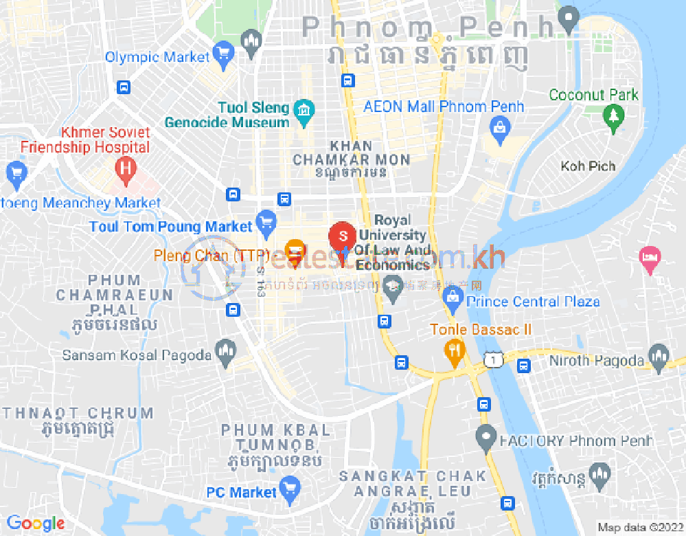 Mapa: Boeung Trabek, Chamkarmon, Phnom Penh
