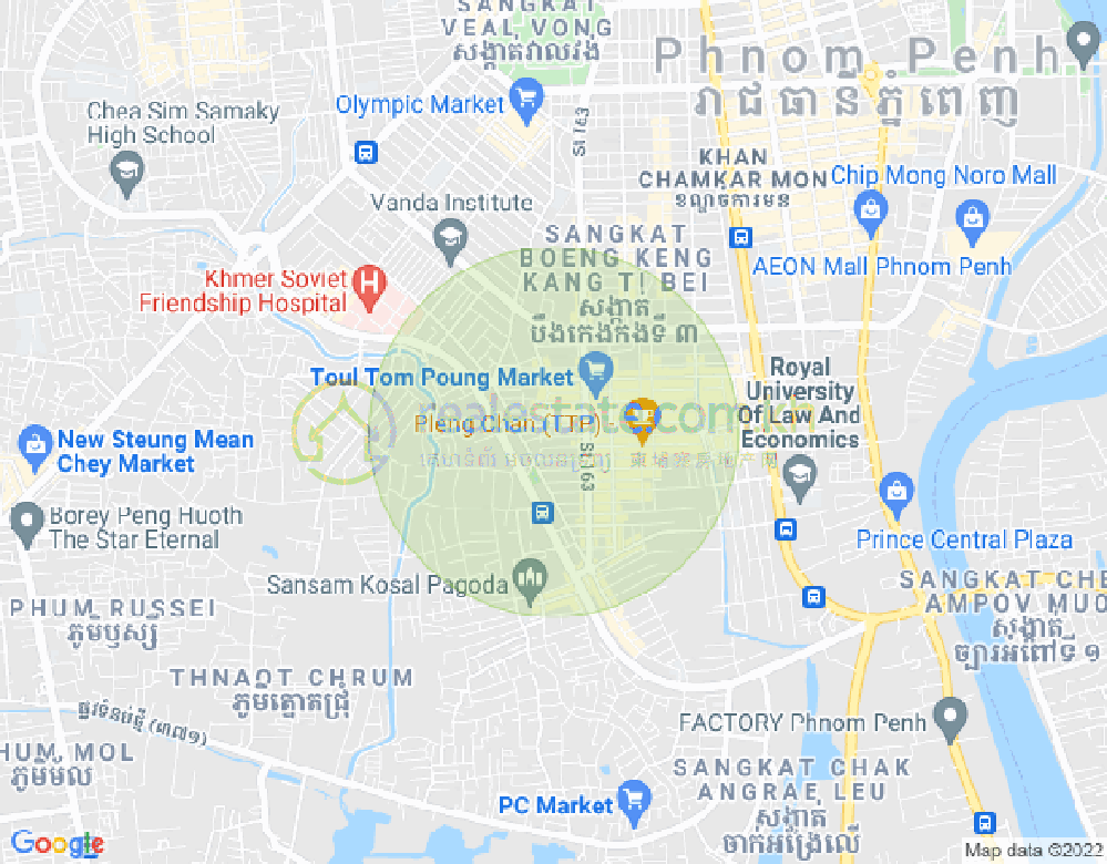Mapa: BKK 2, Boeng Keng Kang, Phnom Penh