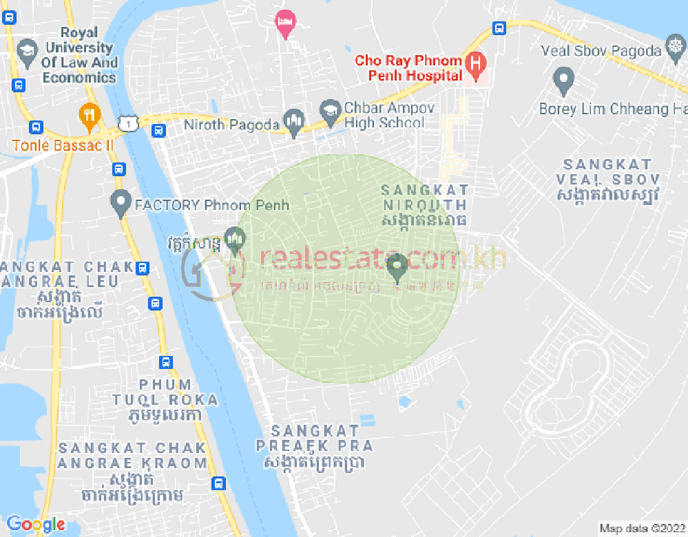 Preaek Thmei구역, 철교두구, 프놈펜 지도