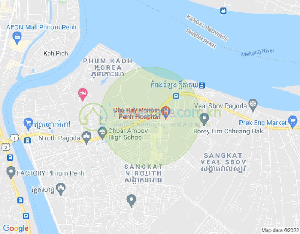 Mapa: Nirouth, Chbar Ampov, Phnom Penh