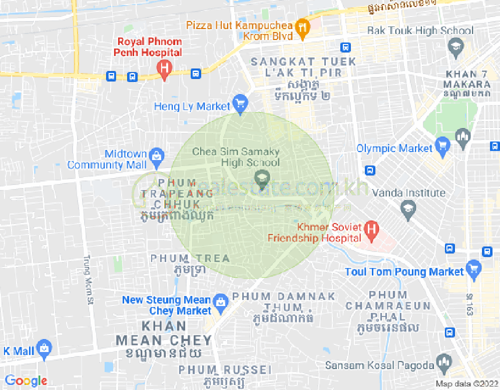 Mapa: Tuek Thla, Sen Sok, Phnom Penh