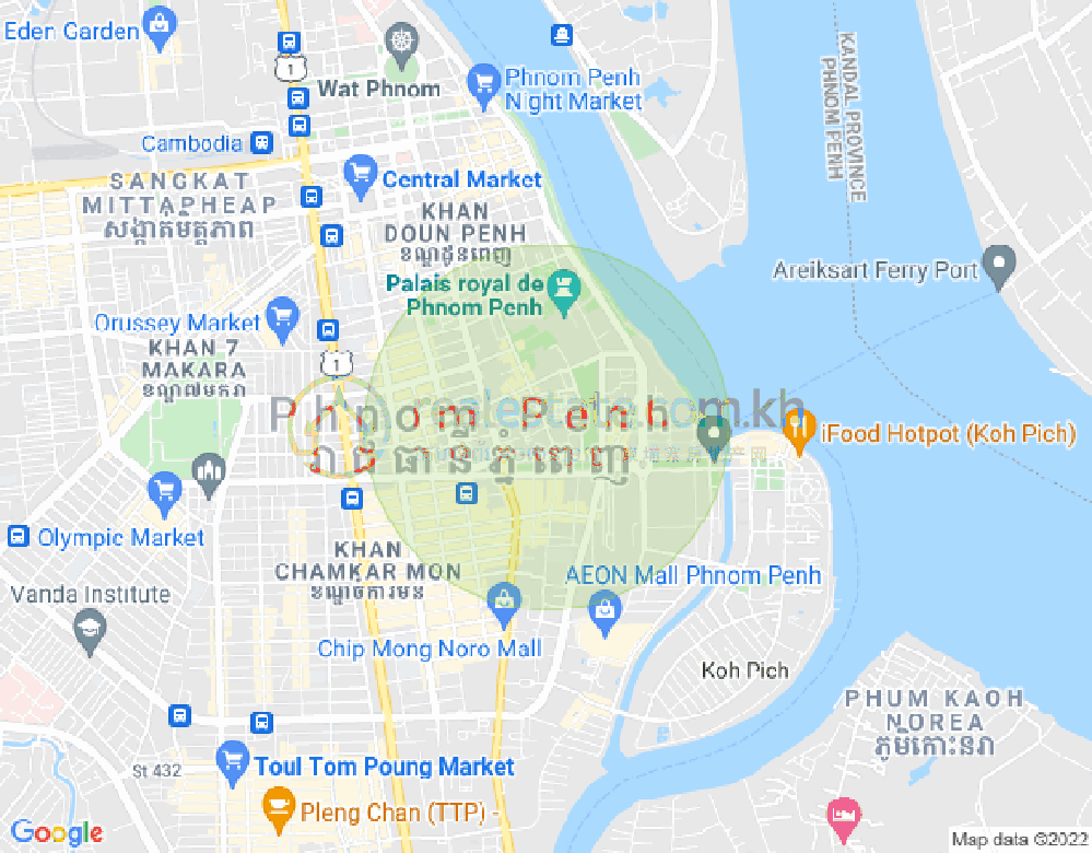 ផែនទី ដូនពេញ, ភ្នំពេញ