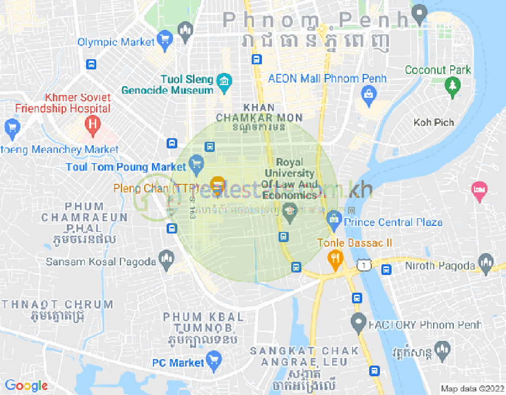Map of Boeung Trabek, Chamkarmon, Phnom Penh