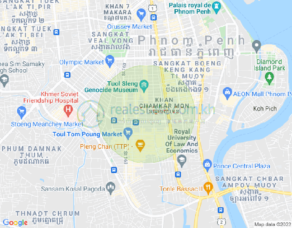 Map of BKK 3, Boeng Keng Kang, Phnom Penh